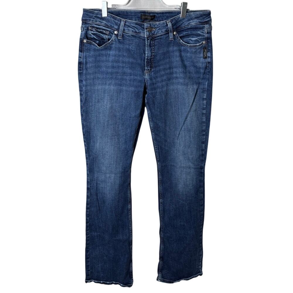 Silver Jeans Co Elyse Slim Bootcut Jeans Dark Wash Comfort Stretch W31 L35